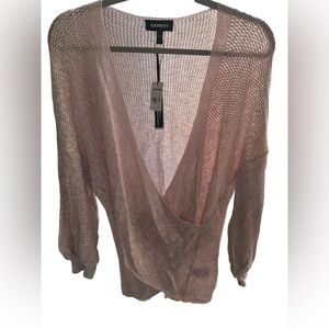 Express Light Pink Knit Top